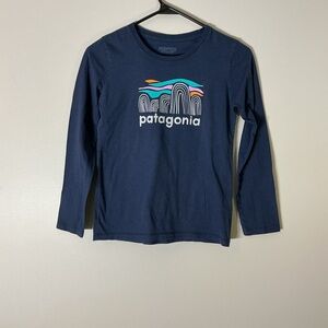 Patagonia Kids' Graphic Long Sleeve Tee - Navy